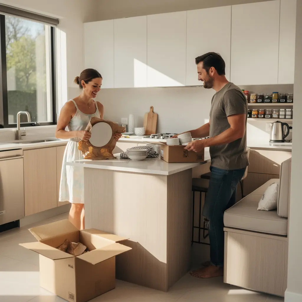 Kącik do relaksu w małym mieszkaniu z wieloma opcjami przechowywania